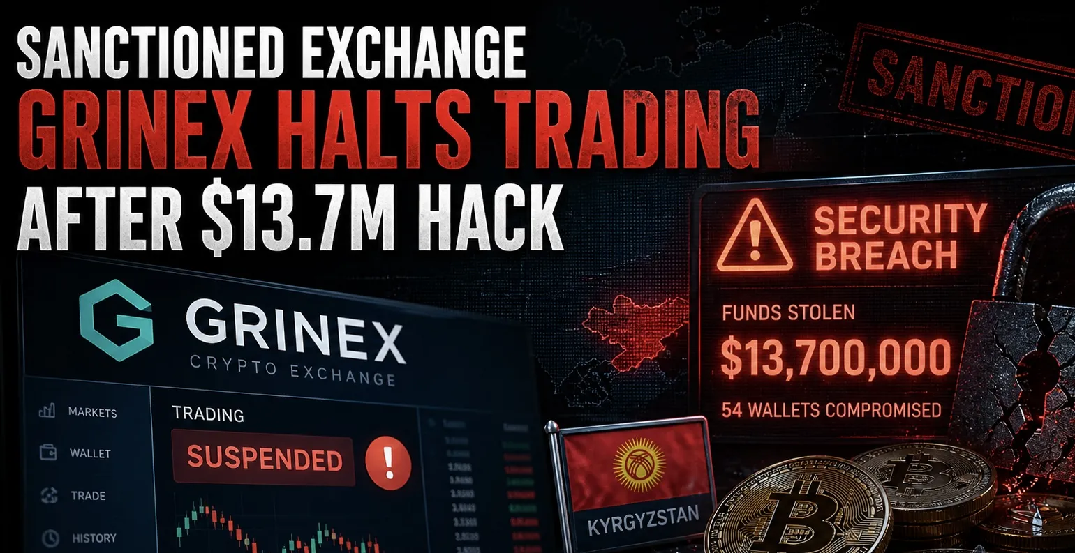 Sanctioned exchange Grinex halts trading after $13.7M hack
