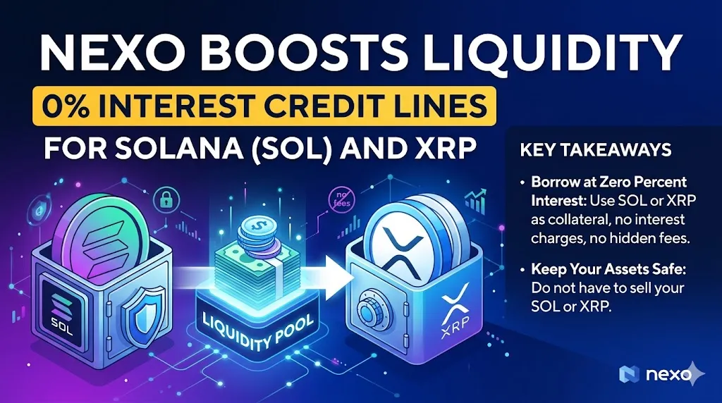 Nexo Boosts Liquidity With 0% Interest Credit Lines for Solana and XRP