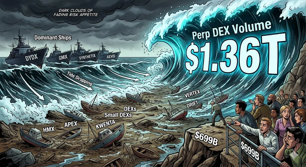 Decentralized Perp DEX Volumes Drop 49% From Peak
