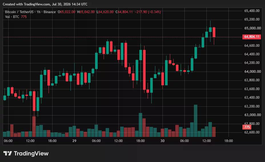 Bitcoin price chart.