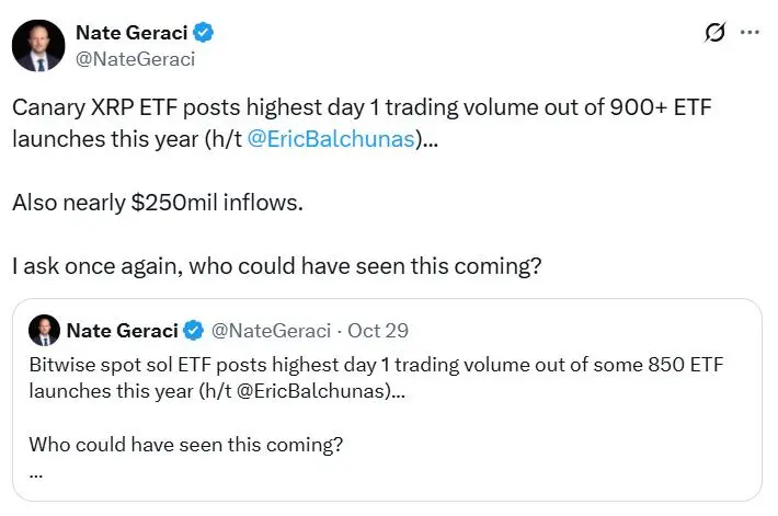 XRP ETF 首日表现夺目,吸金2.5 亿美元如何做到的?