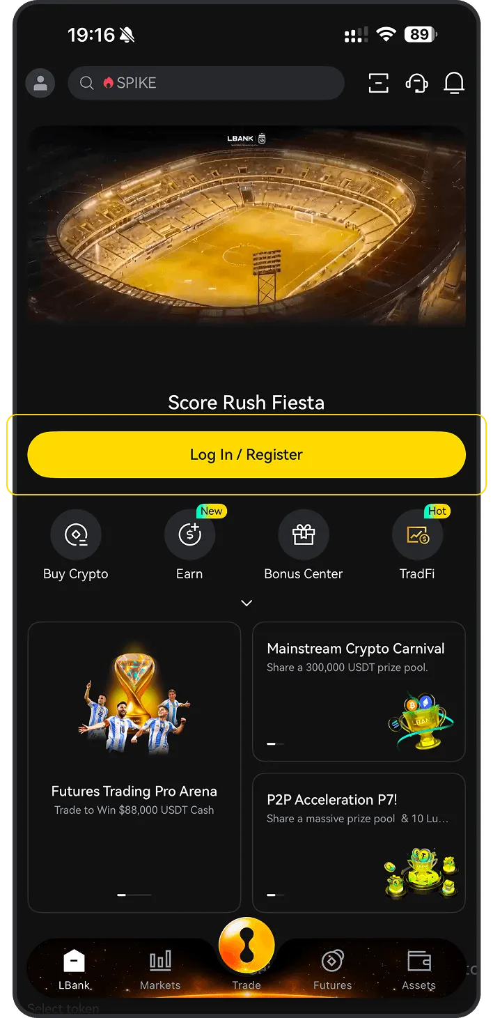 Register an LBank account